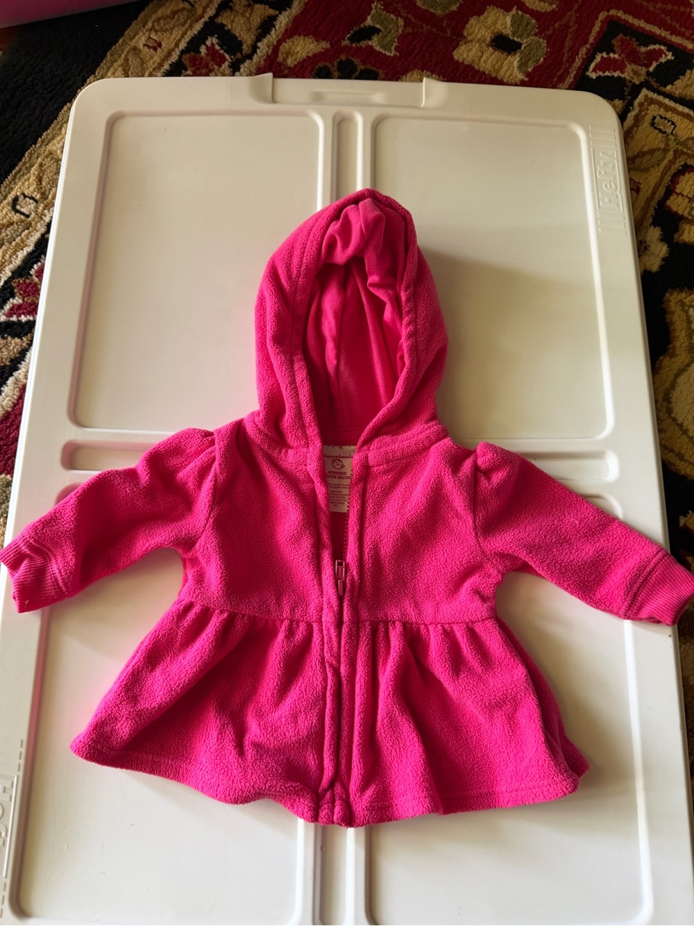 10/20 Baby Hooded Fleece Jacket in Bright Pink